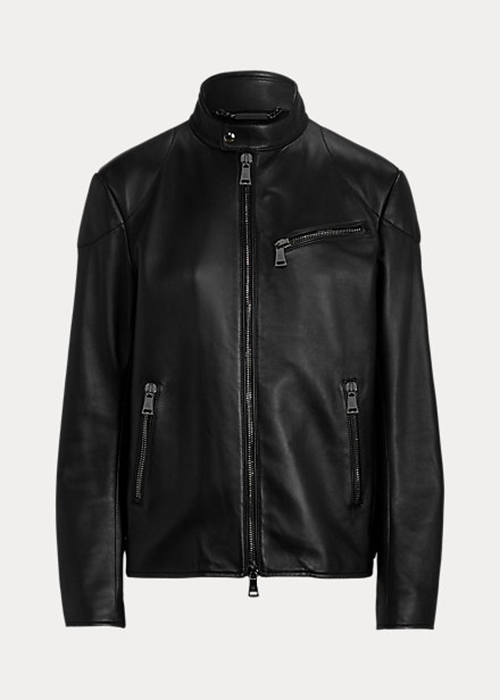 Ralph Lauren Keven Lambskin Biker Jacka Dam Svarta | 368729-EYX