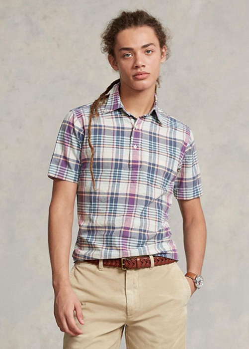 Ralph Lauren Klassiska Fit Madras Popover Skjorta Herr Olika Färger | 412397-EPC