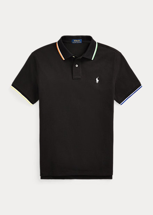 Ralph Lauren Klassiska Fit Mesh Piketröja Herr Svarta | 527064-INA