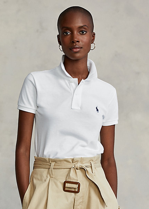 Ralph Lauren Klassiska Fit Mesh Piketröja Dam Vita | 938125-OQI