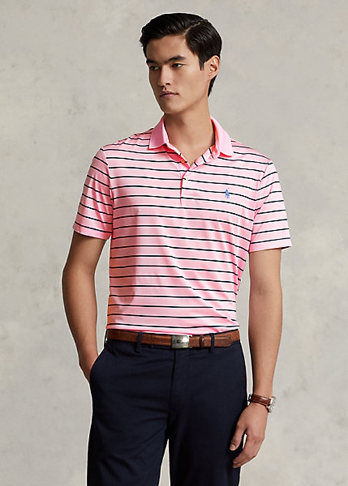 Ralph Lauren Klassiska Fit Performance Piketröja Herr Rosa | 902541-NZG