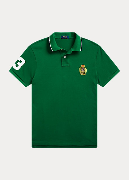 Ralph Lauren Klassiska Fit Polo Crest Mesh Piketröja Herr Gröna | 517623-VLC