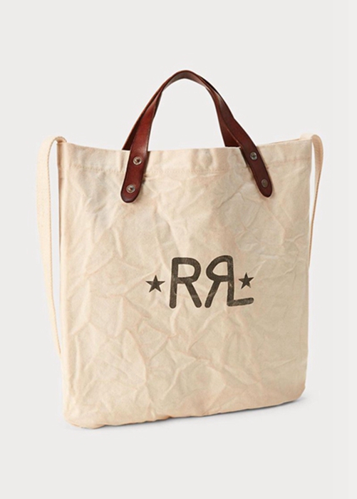 Ralph Lauren Logo Canvas Market Toteväska Herr Vita | 069417-KDE