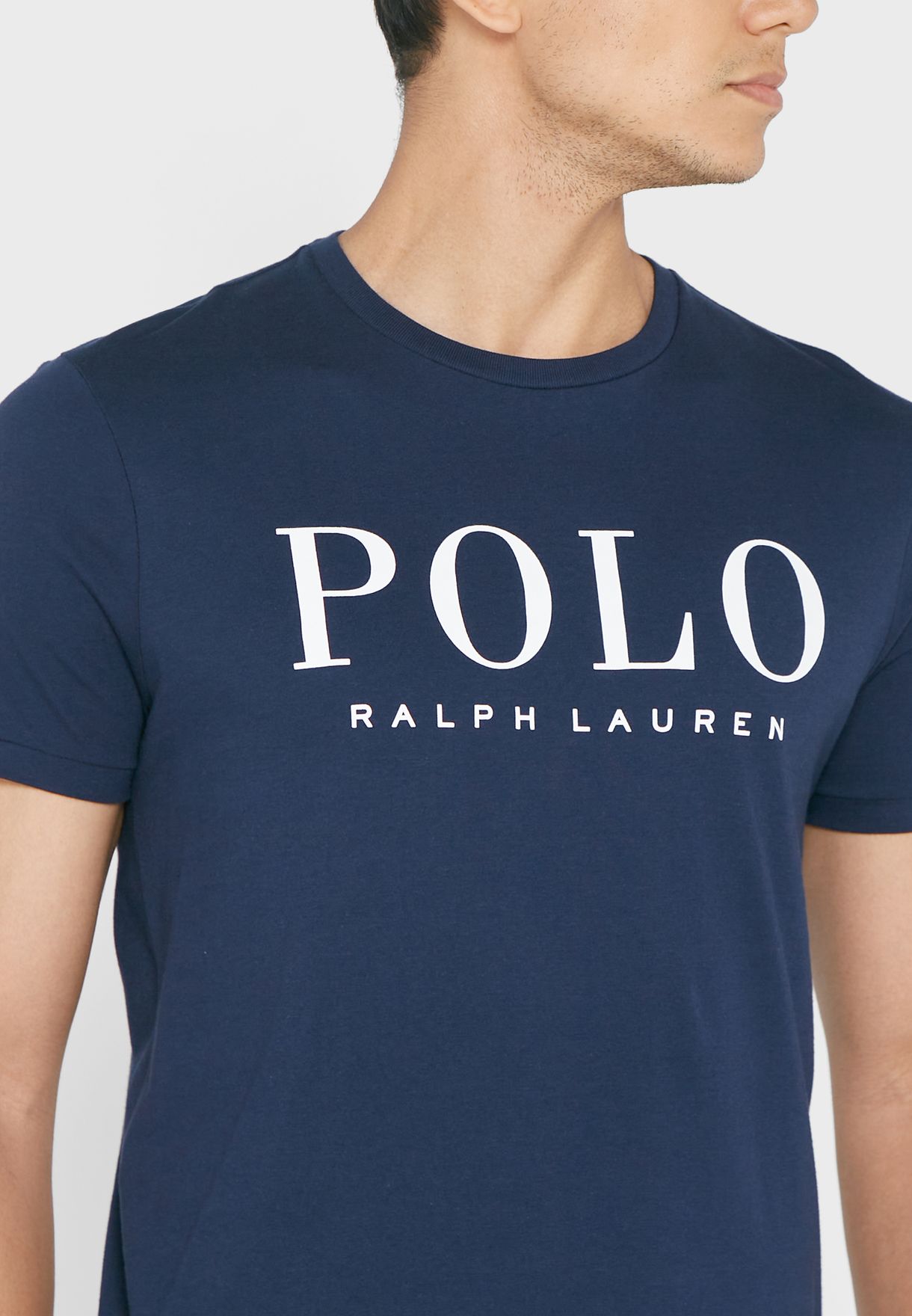 Ralph Lauren Logo Crew Neck T-shirt Herr Marinblå | 021756-YOL