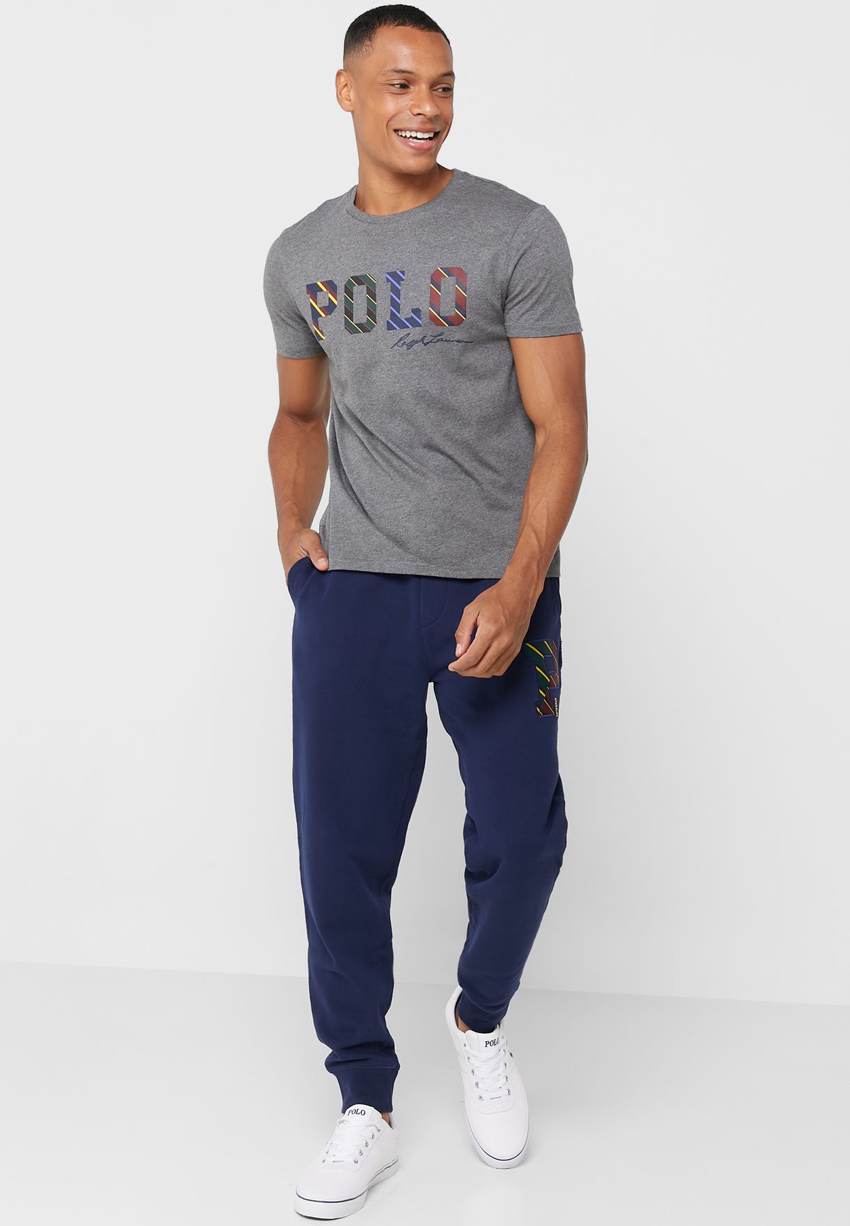 Ralph Lauren Logo Crew Neck T-shirt Herr Grå | 026138-RAU