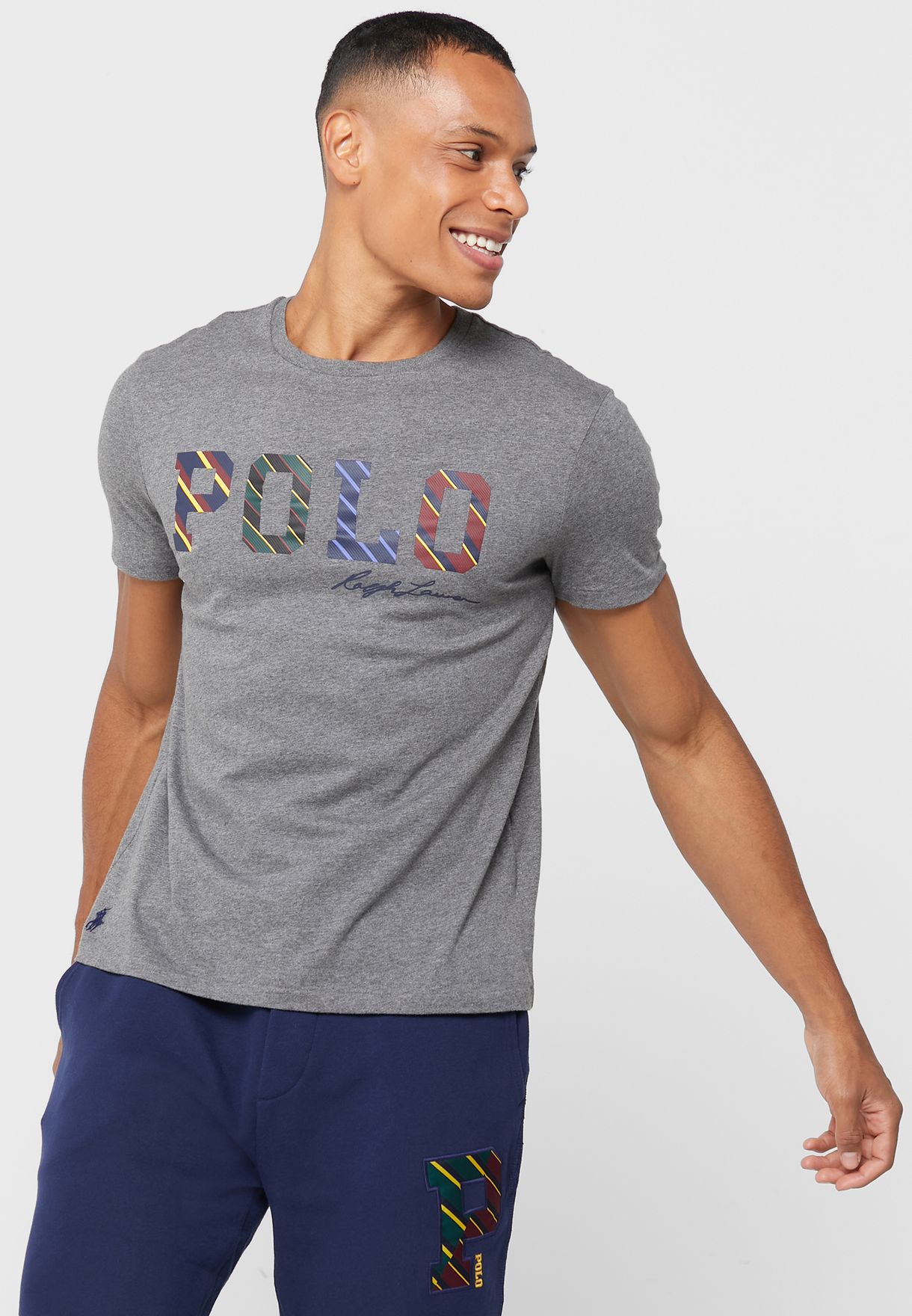 Ralph Lauren Logo Crew Neck T-shirt Herr Grå | 026138-RAU