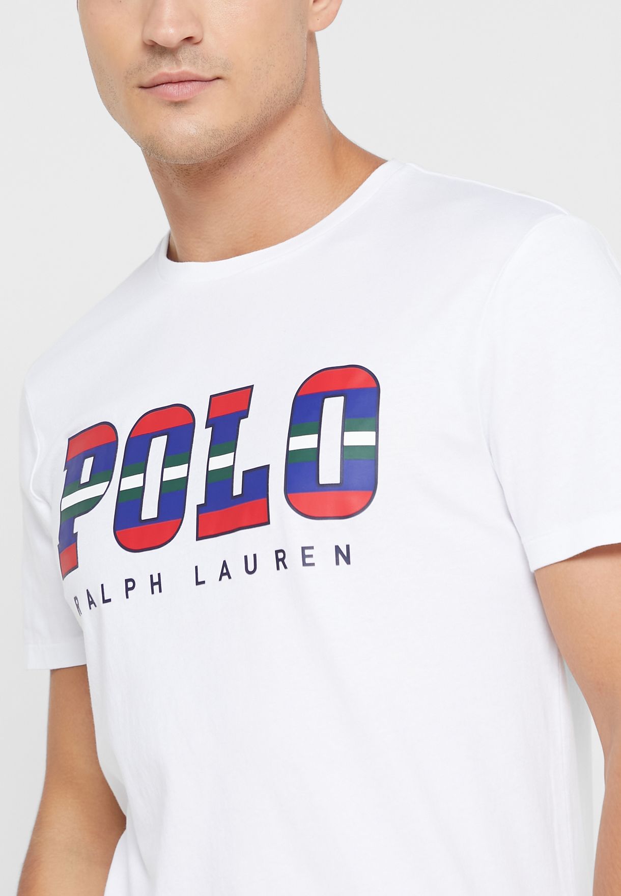 Ralph Lauren Logo Crew Neck T-shirt Herr Vita | 087512-YOU