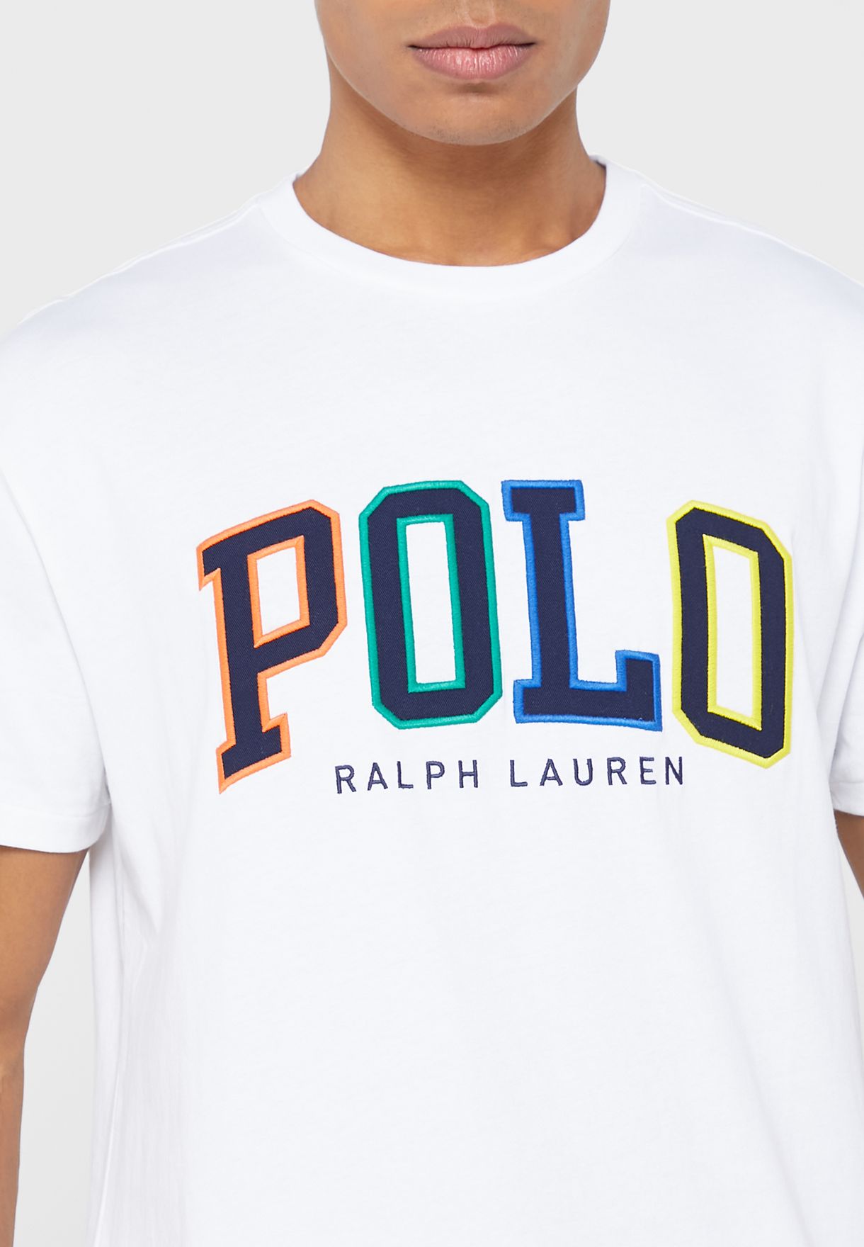 Ralph Lauren Logo Crew Neck T-shirt Herr Vita | 310967-USA