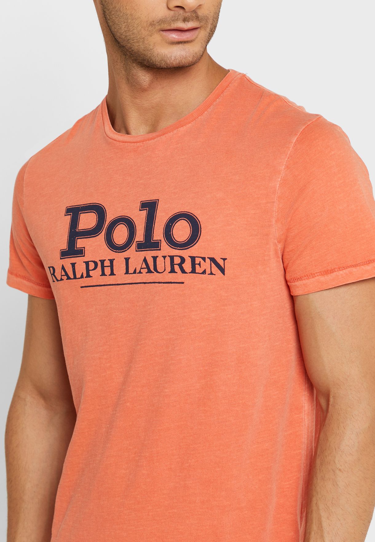 Ralph Lauren Logo Crew Neck T-shirt Herr Orange | 569837-TKJ