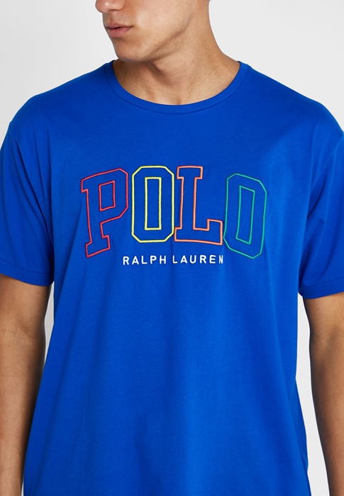 Ralph Lauren Logo Crew Neck T-shirt Herr Blå | 627503-OAM