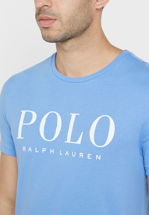 Ralph Lauren Logo Crew Neck T-shirt Herr Blå | 642730-FKB