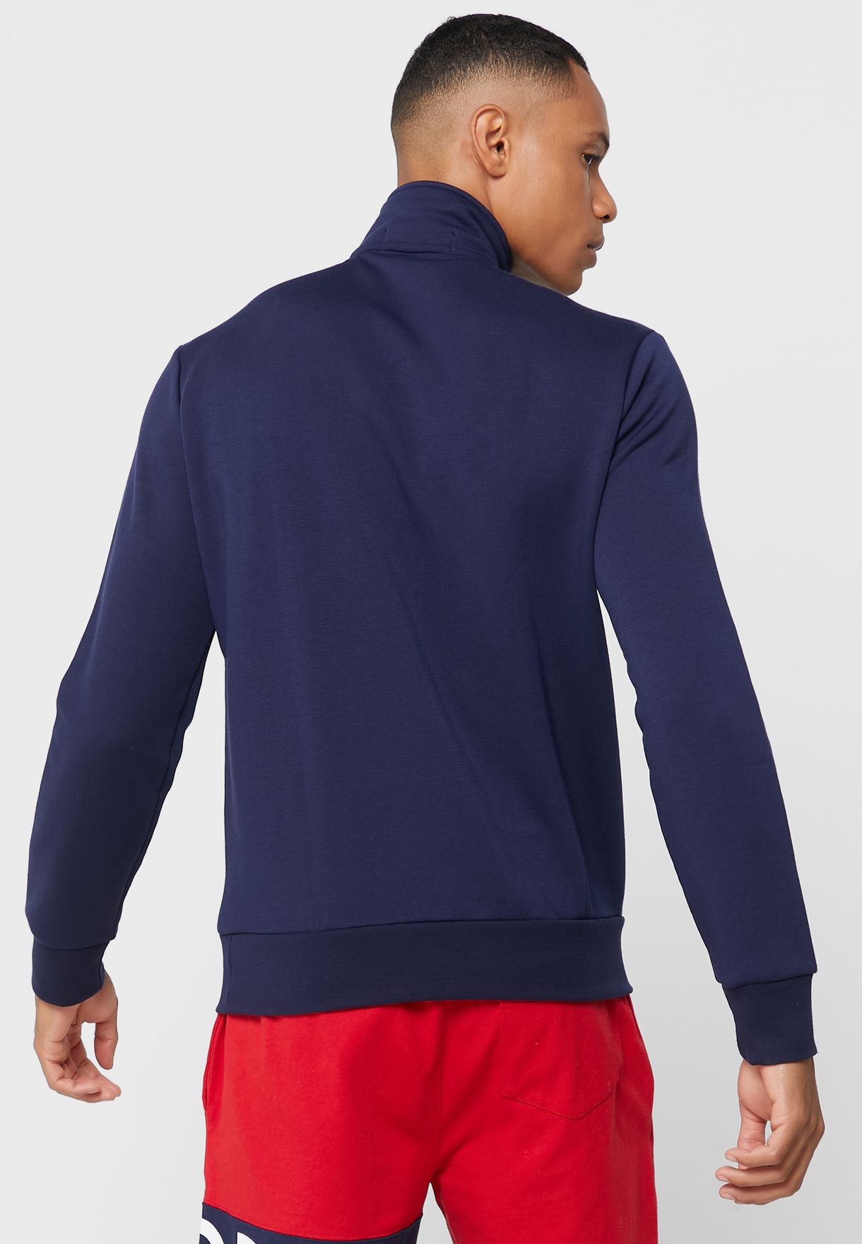 Ralph Lauren Logo Half Zip Sweatshirt Herr Marinblå | 649231-ZKL