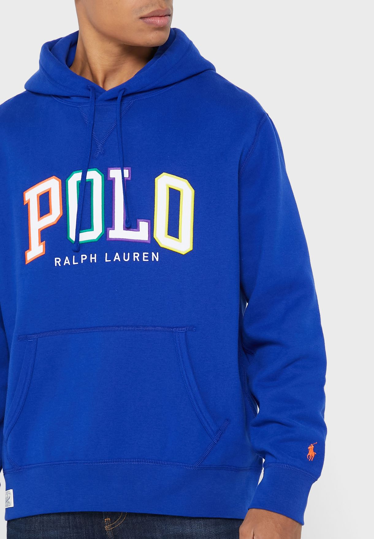 Ralph Lauren Logo Hoodie Herr Blå | 143590-BWZ