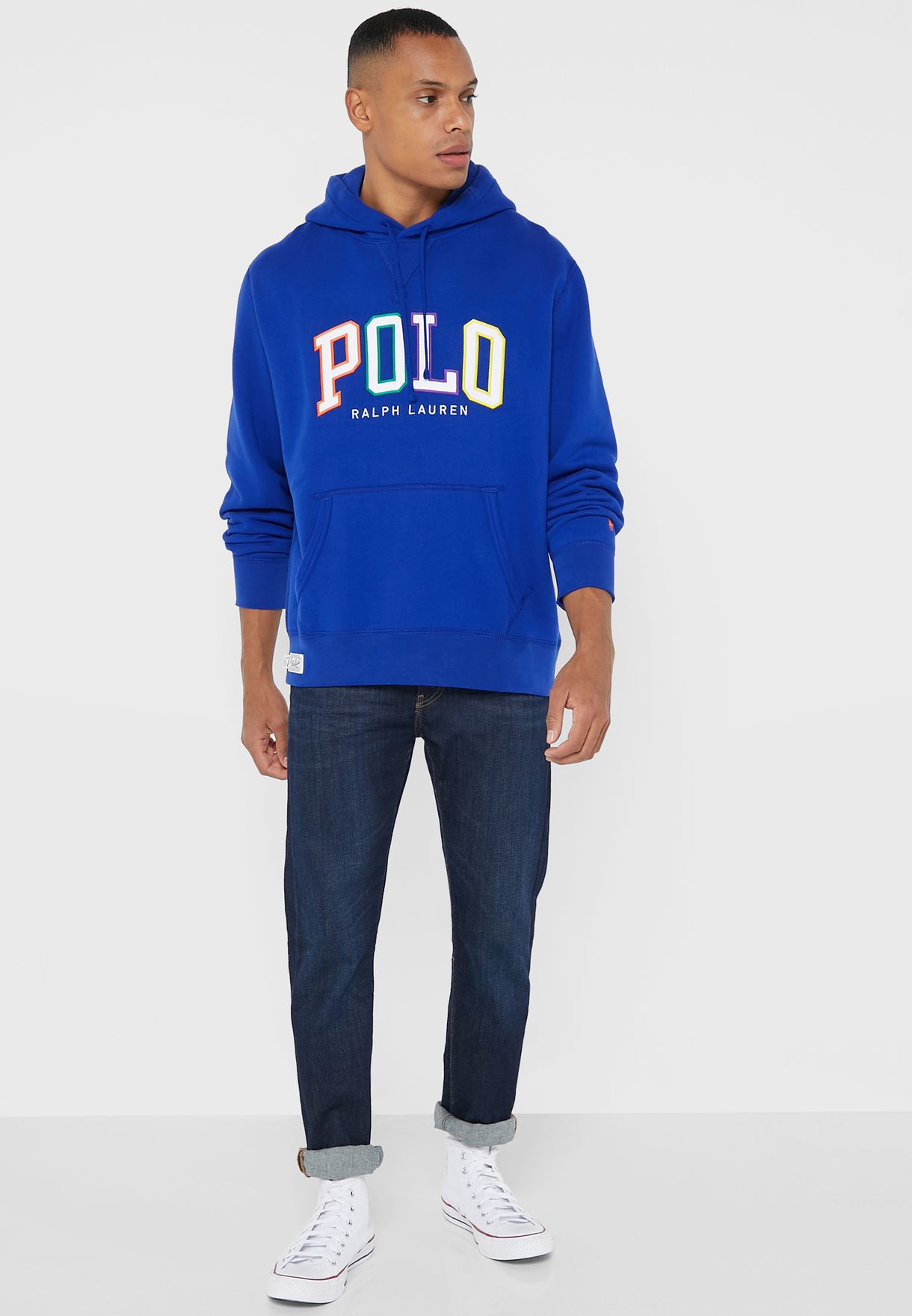 Ralph Lauren Logo Hoodie Herr Blå | 143590-BWZ