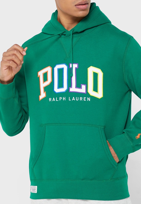 Ralph Lauren Logo Hoodie Herr Gröna | 652748-VGC