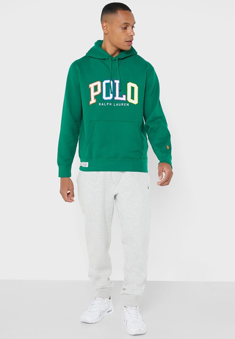 Ralph Lauren Logo Hoodie Herr Gröna | 652748-VGC