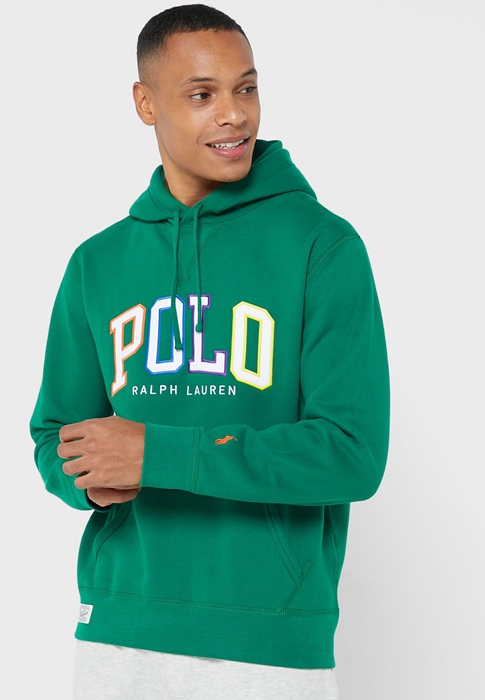 Ralph Lauren Logo Hoodie Herr Gröna | 652748-VGC