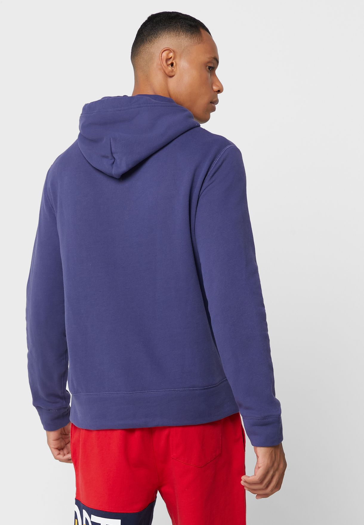 Ralph Lauren Logo Hoodie Herr Marinblå | 963028-VOG