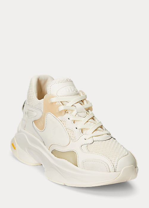 Ralph Lauren Logo Tech Sneakers Dam Beige | 034591-MYI