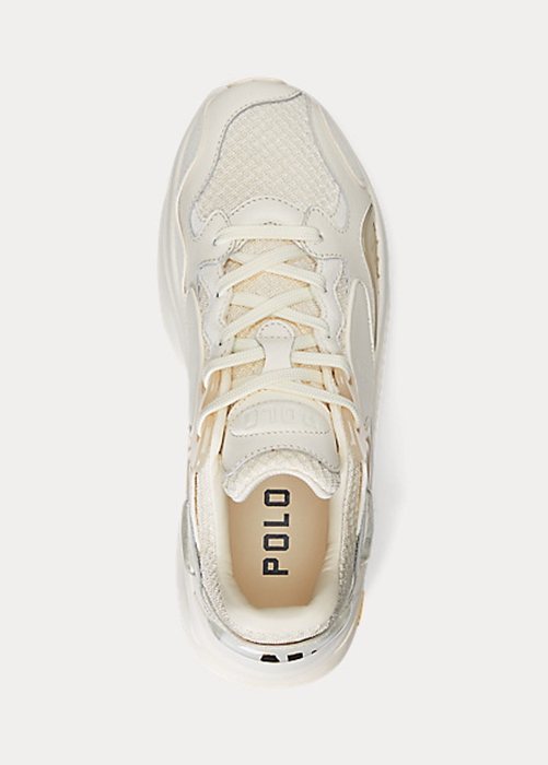 Ralph Lauren Logo Tech Sneakers Dam Beige | 034591-MYI