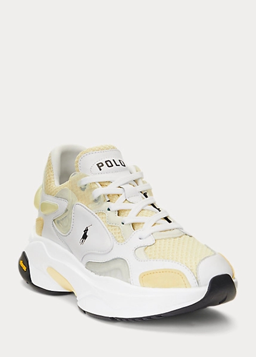 Ralph Lauren Logo Tech Sneakers Dam Gula | 301296-QKH