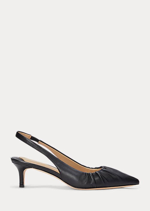 Ralph Lauren Lolah Nappa Läder Slingback Höga Klackar Dam Svarta | 617498-DLW