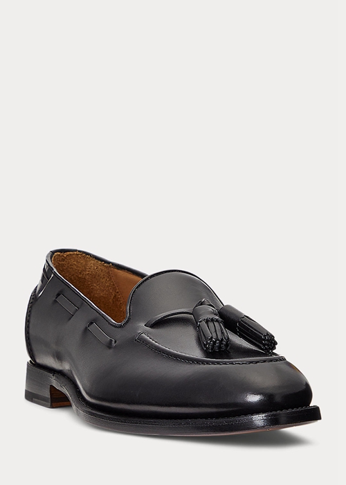 Ralph Lauren Luther Tassel Calfskin Loafers Herr Svarta | 106427-RZE