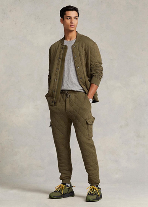 Ralph Lauren Luxury Jersey Cargo Jogger Byxor Herr Olivgröna | 037156-ZWP