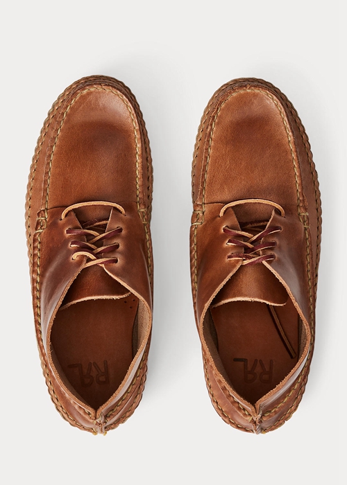 Ralph Lauren Läder Chukka-Trend Moccasin Stövlar Herr Bruna | 976340-YXI