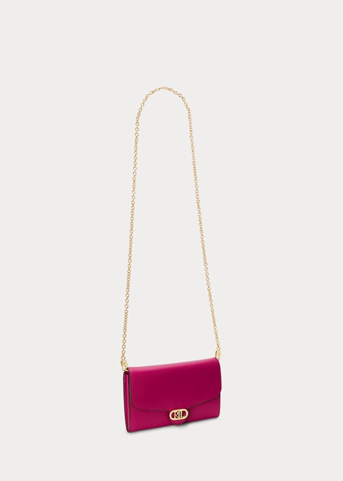 Ralph Lauren Läder Medium Adair Crossbody Väska Dam Fuschia Berry | 085769-YDE