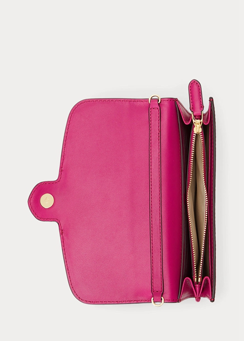 Ralph Lauren Läder Medium Adair Crossbody Väska Dam Fuschia Berry | 085769-YDE