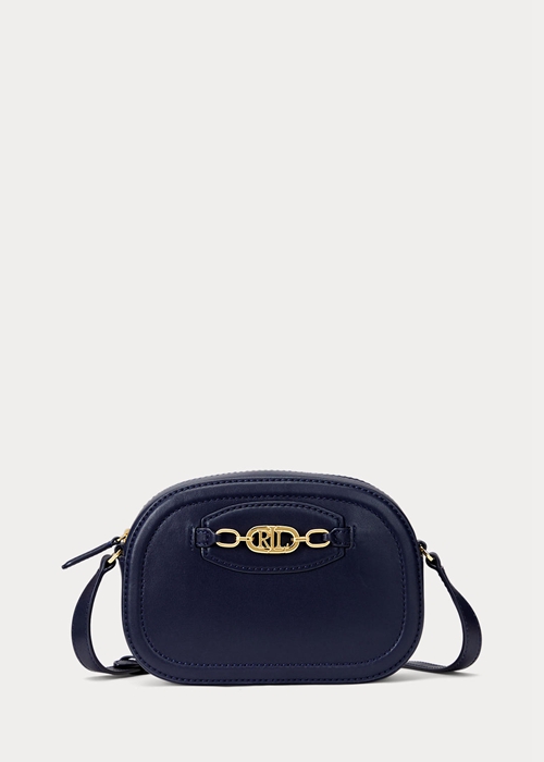 Ralph Lauren Läder Medium Jordynn Crossbody Väska Dam Marinblå | 324091-GHV