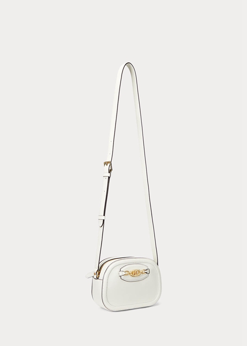 Ralph Lauren Läder Medium Jordynn Crossbody Väska Dam Vanilla | 905417-PVK