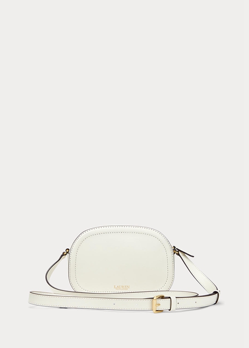 Ralph Lauren Läder Medium Jordynn Crossbody Väska Dam Vanilla | 905417-PVK