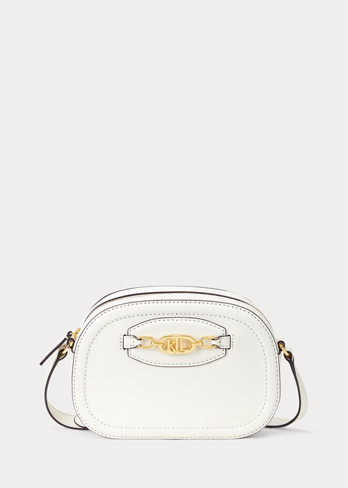 Ralph Lauren Läder Medium Jordynn Crossbody Väska Dam Vanilla | 905417-PVK