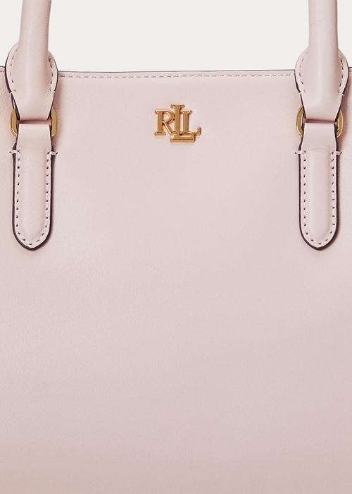 Ralph Lauren Läder Small Marcy Satchel Väska Dam Ljusrosa | 732689-LTW