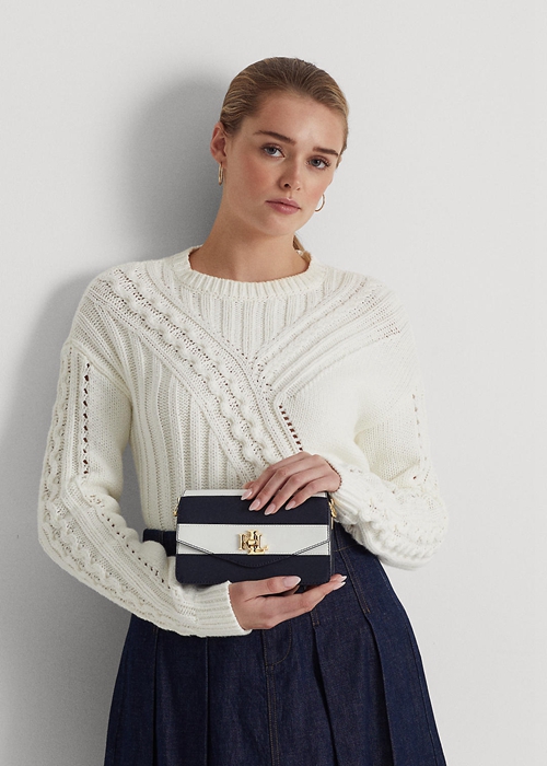 Ralph Lauren Läder Small Tayler Crossbody Väska Dam Randig | 270946-ZSR