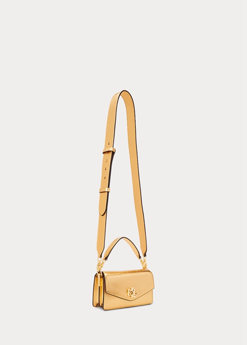 Ralph Lauren Läder Small Tayler Crossbody Väska Dam Guld | 538642-CGZ