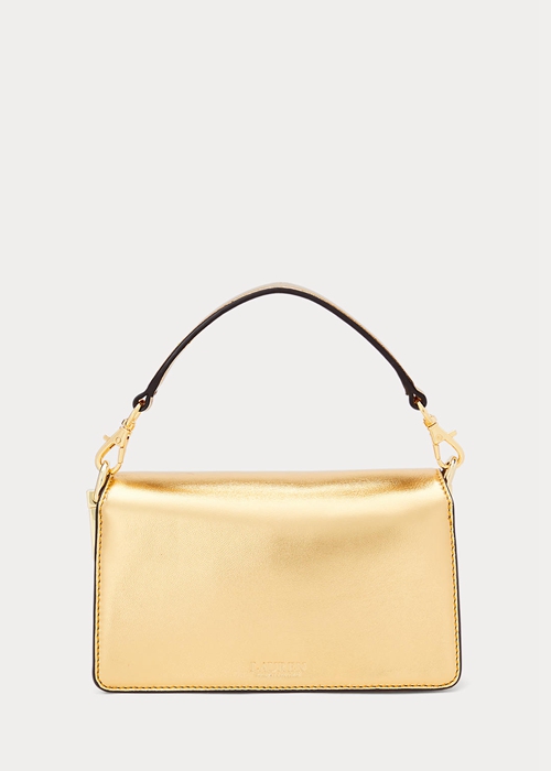 Ralph Lauren Läder Small Tayler Crossbody Väska Dam Guld | 538642-CGZ