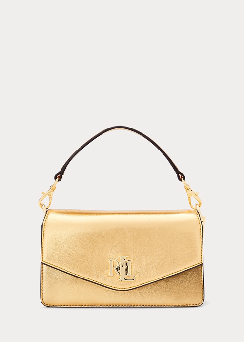 Ralph Lauren Läder Small Tayler Crossbody Väska Dam Guld | 538642-CGZ