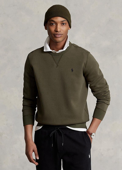 Ralph Lauren Marled Double-knit Sweatshirt Herr Olivgröna | 628570-WIT