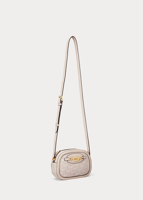 Ralph Lauren Monogram Medium Jordynn Crossbody Väska Dam Rosa | 031948-KRV