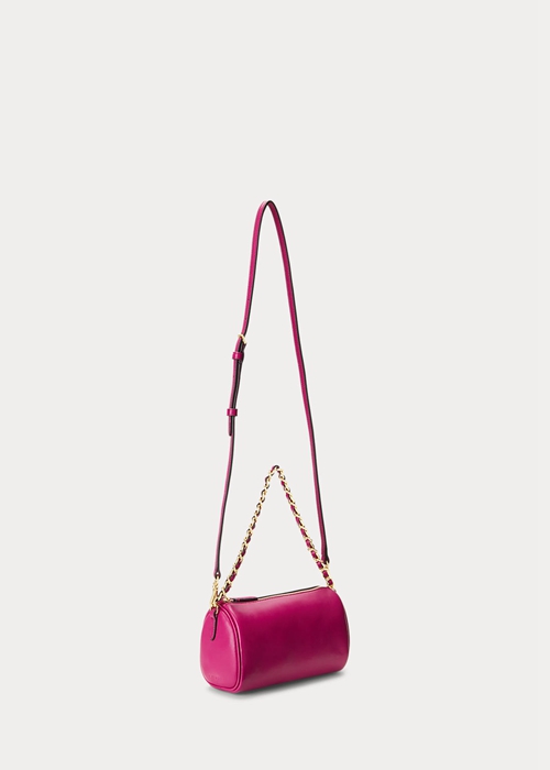 Ralph Lauren Nappa Läder Small Emelia Axelväska Dam Fuschia Berry | 569718-LFX