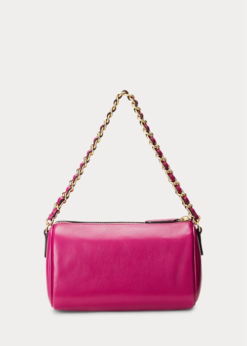 Ralph Lauren Nappa Läder Small Emelia Axelväska Dam Fuschia Berry | 569718-LFX