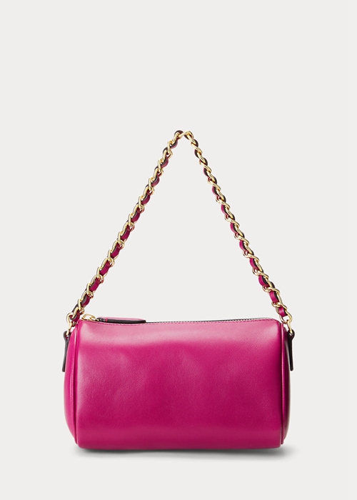 Ralph Lauren Nappa Läder Small Emelia Axelväska Dam Fuschia Berry | 569718-LFX