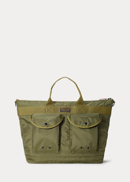 Ralph Lauren Nylon Canvas Utility Messenger Väska Herr Gröna | 485207-GBA