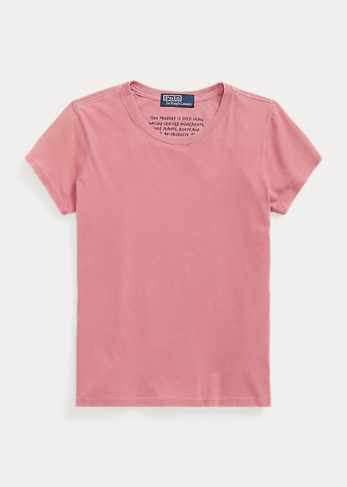 Ralph Lauren Organic Bomull Crewneck T-shirt Dam Rosa | 716429-EJU