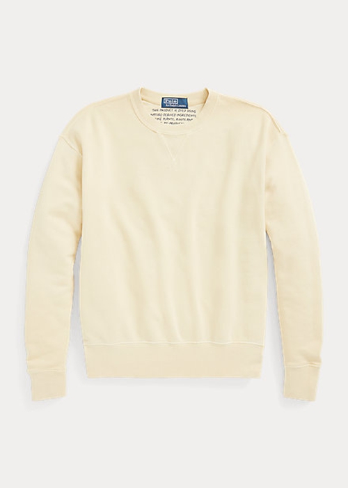 Ralph Lauren Organic Bomull Crewneck Tröjor Dam Ljusgula | 754128-UCB