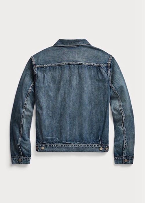 Ralph Lauren Overdale Indigo Denim Trucker Jacka Herr Blå | 095162-COU