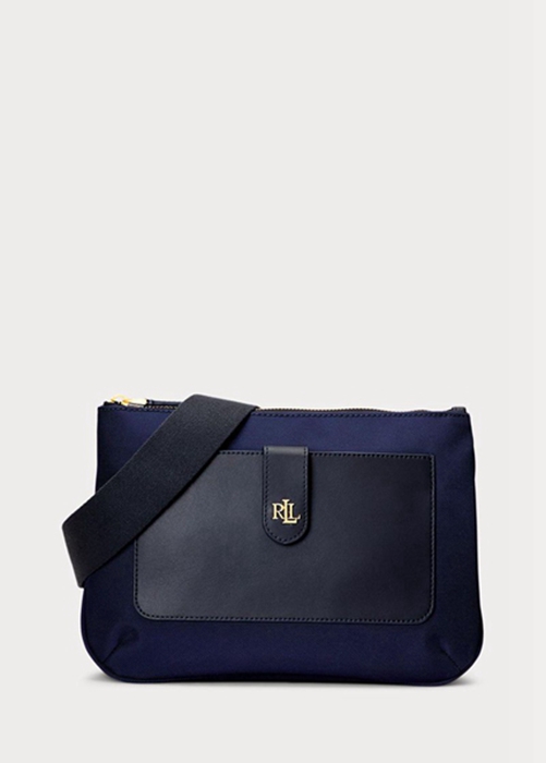 Ralph Lauren Oxford Medium Jamey Crossbody Väska Dam Marinblå | 932146-TAM